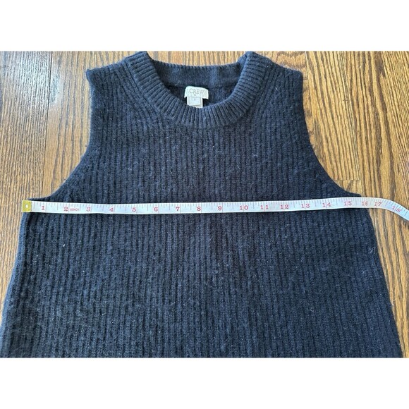 J Crew Womens Merino Wool Cotton Blend Knit Sweater Vest Size Small Black Tank - Picture 3 of 7